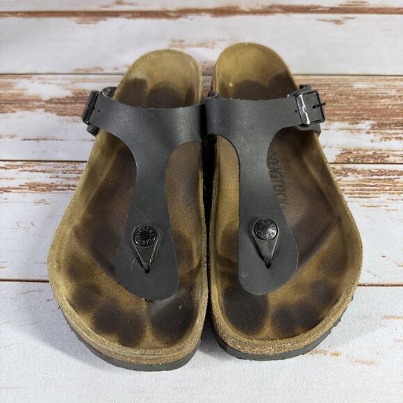 Birkenstock Gizeh BS Sandals – Black Birko-Flor – Women’s Size 38 EU / US 7–7.5 - Picture 1 of 9